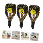 Mikinona 10pcs Yellow Pickleball Rackets and Ball Foil Balloons Set for Sports Party Decorations Inflatable Pickle Birthday Party Supplies