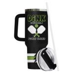 34HD Pickleball Tumbler 40oz with Handle Lid and Straw, Funny Tears of My Pickleball Opponents Sports Gift, Dink Responsibly Pickle Baller Design, Birthday Insulated Stainless Steel Cup for Him Her