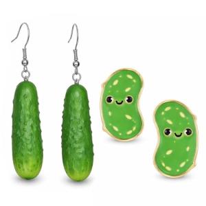2 PCS Pickle Earrings for Women, Pickleball Earrings, Fun Pickle Gifts for Pickleball Players, Lightweight and Comfortable Dangle Earrings for Everyday Wear