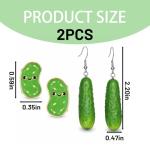 2 PCS Pickle Earrings for Women, Pickleball Earrings, Fun Pickle Gifts for Pickleball Players, Lightweight and Comfortable Dangle Earrings for Everyday Wear