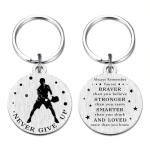 HYHYDHP Never Give Up Pickleball Gifts - Pickleball Keychain for Boys Mens, Stainless Steel Laser Engraved Gift for Picklers, Motivational Present for Pickler, Players & PB Lovers