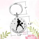 HYHYDHP Never Give Up Pickleball Gifts - Pickleball Keychain for Boys Mens, Stainless Steel Laser Engraved Gift for Picklers, Motivational Present for Pickler, Players & PB Lovers