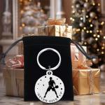 HYHYDHP Never Give Up Pickleball Gifts - Pickleball Keychain for Boys Mens, Stainless Steel Laser Engraved Gift for Picklers, Motivational Present for Pickler, Players & PB Lovers