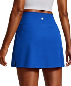 PINSPARK Golf Skorts for Women with Pockets Stretch Tennis Skirt Solid Pickleball Skort Built-in Shorts Athletic Skirts Lightweight Performance Short Skirt,Royal Blue X-Large