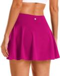 Stelle Women Tennis Golf Skirts High Waisted with Inner Shorts for Athletic Workout Sports Skorts Running Pickleball (FS,L) Fuchsia