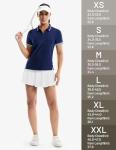MIER Golf Polo Shirts for Women - 1/4 Zip Up Tennis Tops Dry Fit UPF 50+ Collared Shirts for Pickleball, Navy/White, M