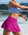 Stelle Women Tennis Golf Skirts High Waisted with Inner Shorts for Athletic Workout Sports Skorts Running Pickleball (FS,L) Fuchsia