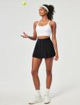 IUGA Golf Skirts for Women Pleated Tennis Skirt High Waisted Athletic Skorts A-Line Skirt with Shorts Underneath & Pockets (Black Skirt, Small)