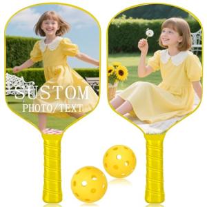 Custom Pickleball Paddles with Photo Text Logo,Fiber Personalized Pickleball Paddles with Comfort Grip,Personalized Gifts for Beginners(One Paddle Only)