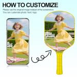 Custom Pickleball Paddles with Photo Text Logo,Fiber Personalized Pickleball Paddles with Comfort Grip,Personalized Gifts for Beginners(One Paddle Only)
