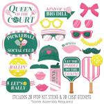Big Dot of Happiness Pickleball Party Photo Booth Props Kit - 20-Piece Birthday Retirement Celebration Set, Premium Cardstock Selfie Props with Easy Assembly Sticks