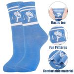 Moyel Pickleball Gifts for Women 5 Pairs Womens Pickleball Accessories Socks Women's Funny Dress Crew Socks, Fun Novelty Funky Cool Crazy