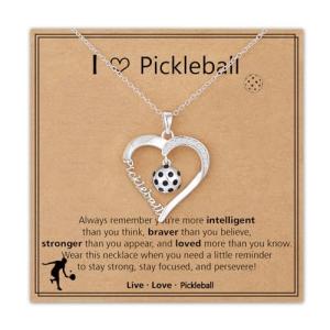 Lydow Pickleball Necklace Gifts for Teen Girls, Stuff Accessories Jewelry Players Team Sport Ornament Coach Birthday Christmas Decor Gear Things Women Mom 8-12 12-14 Her