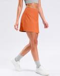 SANTINY 14" Skorts for Women with 2 Pockets High Waisted A Line Casual Pickleball Golf Skort Athletic Tennis Skirt (Orange_M)