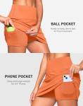 SANTINY 14" Skorts for Women with 2 Pockets High Waisted A Line Casual Pickleball Golf Skort Athletic Tennis Skirt (Orange_M)