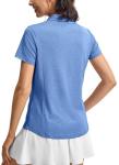 Rdruko Women's Golf Polo Shirts Short Sleeve Quick Dry Collared Tennis Pickleball Shirts Tops, Dark Blue, M