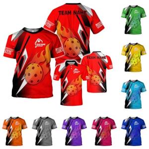 Personalized 3D Pickleball Shirts for Men, Pickleball Jersey Shirt Short Sleeve, Pickleball Shirt Gifts for Grandpa (US, Alpha, Small, 5X-Large, Regular, Regular, Style 13)