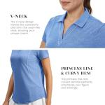 Rdruko Women's Golf Polo Shirts Short Sleeve Quick Dry Collared Tennis Pickleball Shirts Tops, Dark Blue, M