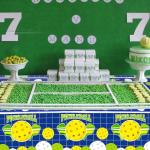Lilwemen 3 Pieces Pickleball Birthday Party Tablecloth Decorations, Pickleball Theme Table Cover for Birthday, Baby Shower Decor, 51x86.5in