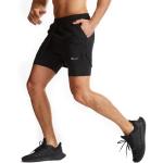 Surenow Mens 2 in 1 Running Shorts Quick Dry Athletic Shorts with Liner, Workout Shorts with Zip Pockets and Towel Loop Black