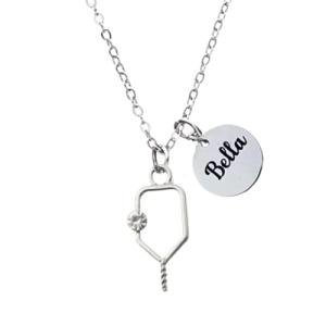 Pickleball Necklace, Personalized Pickleball Gift, Engraved Name Necklace, Custom Pickleball Paddle Pendant, Pickleball Player Gift, Womens Pickleball Jewelry
