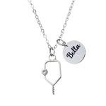 Pickleball Necklace, Personalized Pickleball Gift, Engraved Name Necklace, Custom Pickleball Paddle Pendant, Pickleball Player Gift, Womens Pickleball Jewelry