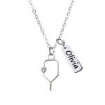 Pickleball Necklace, Personalized Pickleball Gift, Engraved Name Necklace, Custom Pickleball Paddle Pendant, Pickleball Player Gift, Womens Pickleball Jewelry