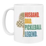 KINAPATO Pickleball Mug - Husband Dad Pickleball Legend - Funny Pickleball Gift Idea For Mens and Womens White 11oz Ceramic Coffee Mug