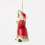 Enesco Jim Shore Heartwood Creek Santa Playing Pickleball Hanging Ornament, 4.5 Inch, Multicolor