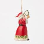 Enesco Jim Shore Heartwood Creek Santa Playing Pickleball Hanging Ornament, 4.5 Inch, Multicolor