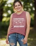 RXGOY Pickleball Tank Top for Women Love Playing Pickleball Player Impoves Memory It was in Funny Graphic Game Day Sleeveless Top-Pink L