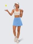 DLOODA Tennis Skirts for Women, Pleated Athletic Skorts High Waisted Golf Skirts with Pockets Shorts Workout Pickleball Sky Blue