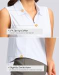 G Gradual Women's Golf Shirts Lightweight 1/4 Zip Collared Tank Top Sleeveless Polo Shirts for Tennis Pickleball Casual, Heather White, M