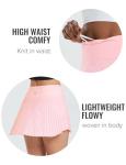 baleaf Women's Pleated Tennis Skirts High Waisted Lightweight Athletic Golf Skorts Skirts with Shorts Pockets Pink Medium