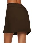 Ekouaer Golf Skirts for Women Knee Length Tennis Skorts 2024 Trendy Running Workout Sports Skirts Lightweight Preppy Skirt, Brown XL