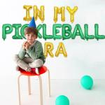 In My Pickleball Era Foil Balloons Banner Golden Green Pickleball Party Decorations Sport Theme Balloons Banner Kit for Pickleball Birthday or Retirement Party Decor Supplies