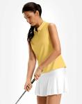 G Gradual Women's Golf Shirt Racerback Tank Zip Up Athletic Sleeveless Top Tennis Pickleball Cooling Polo Shirts Lightweight, Heather Yellow, Medium