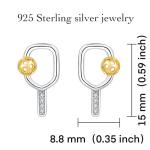 Pickleball Stud Earrings 925 Sterling Silver Jewelry Pickle Ball Gifts for Women Lover Players