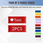 Macchiole 2PCS Personalized Pickleball Name Bands for Paddles, Silicone Custom Loop Grip Strap on Racket Racquetball Paddle, Optimal Gift for Pickleball Lovers