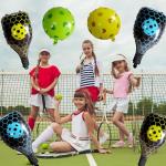 8Pcs Pickleball Party Balloons Decorations Pickleball Foil Balloons Racket Balloons for Sports Pickle Tennis Birthday Party Pickleball Themed Party Decorations Supplies