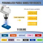 Macchiole 2PCS Personalized Pickleball Name Bands for Paddles, Silicone Custom Loop Grip Strap on Racket Racquetball Paddle, Optimal Gift for Pickleball Lovers