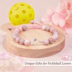 Sereney Pickleball Gifts for Women, Pickleball Bracelet Accessories Jewelry as Birthday Gifts for Picklebal Lovers, Pink Bracelet Pickle Ball Sports Giftts for Pickleballer Friend Wife Mom Team