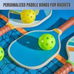 Macchiole 2PCS Personalized Pickleball Name Bands for Paddles, Silicone Custom Loop Grip Strap on Racket Racquetball Paddle, Optimal Gift for Pickleball Lovers