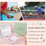 Sereney Pickleball Gifts for Women, Pickleball Bracelet Accessories Jewelry as Birthday Gifts for Picklebal Lovers, Pink Bracelet Pickle Ball Sports Giftts for Pickleballer Friend Wife Mom Team