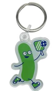 Westmon Works Pickleball Keychain Funny Pickle Ball Man Acrylic Key Fob with Metal Ring