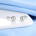 Sterling Silver Basketball Pickleball Football Soccer Volleyball Tennis Ball Stud Earrings Women Sport Heart Earrings Jewelry Gifts (Pickleball)