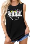Pickleball Tank Tops Women Pickleball Graphic Tees Shirts Summer Sleeveless Pickleball Lover Gifts Black