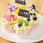 Pickleball Cupcake Toppers, 20 Pieces, Paddles, Ball, Players Silhouettes, Fun and Unique Cup Cake Topper Decorations, Pickleball Sports Theme Birthday Party Supplies, Happy Dinker