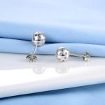 Sterling Silver Basketball Pickleball Football Soccer Volleyball Tennis Ball Stud Earrings Women Sport Heart Earrings Jewelry Gifts (Pickleball)