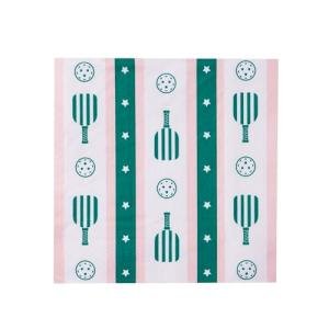 Bonjour Fête Le Pickleball Large Paper Party Napkins | 3-Ply Fancy for Sports Parties, Mother's Day, Girl's Brunches | Premium Cocktail Size | Festive Party Decor | Pack of 20, 5" Folded